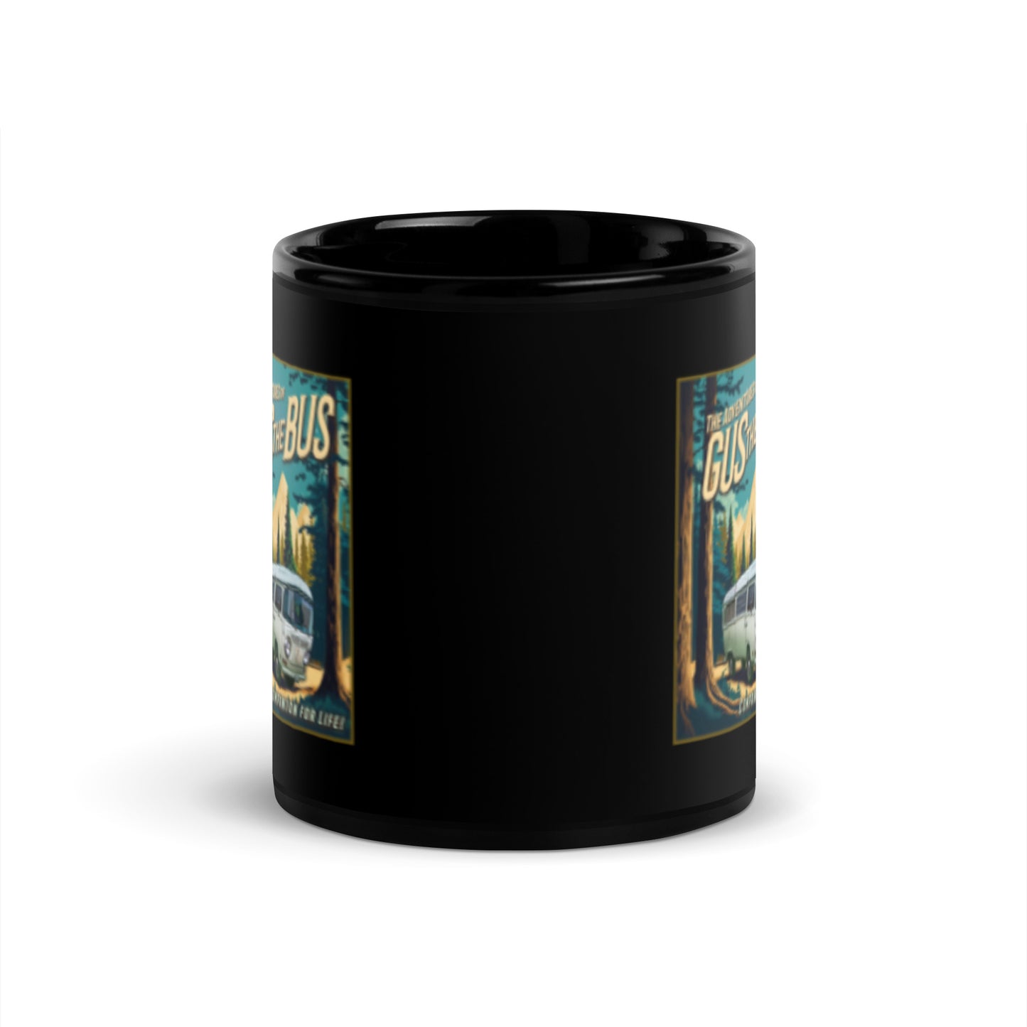 Gus the Bus - Black Glossy Mug