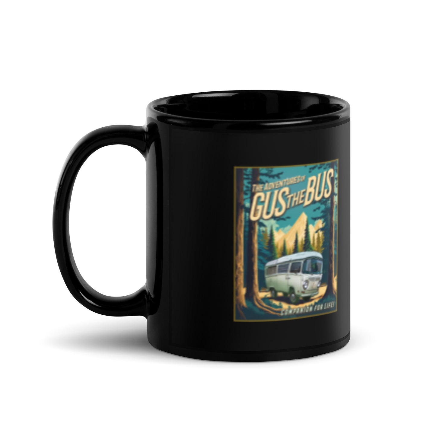 Gus the Bus - Black Glossy Mug