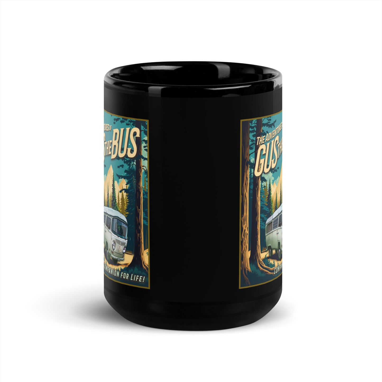 Gus the Bus - Black Glossy Mug