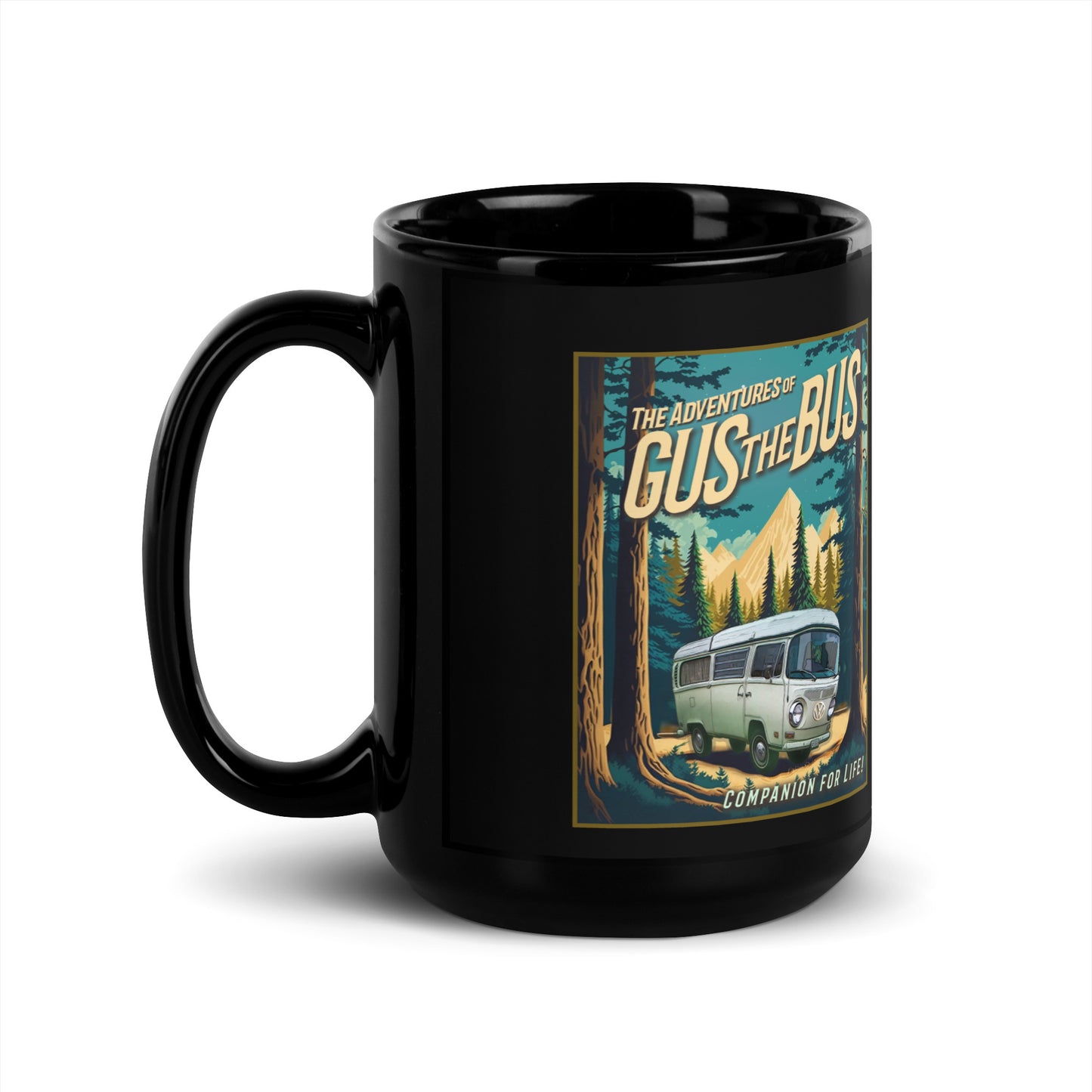 Gus the Bus - Black Glossy Mug