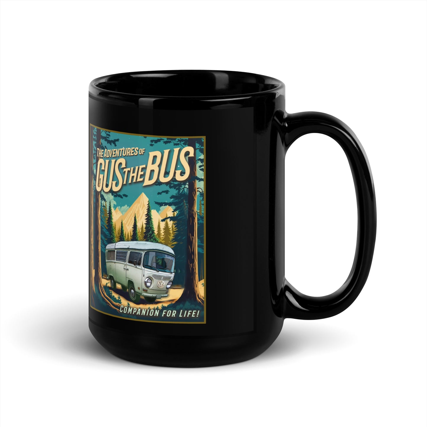 Gus the Bus - Black Glossy Mug