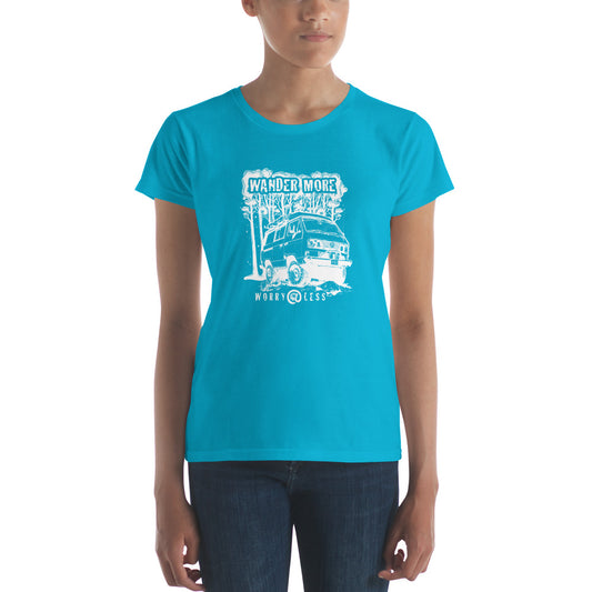 Wander More, Worry Less - Women's Fitted t-shirt